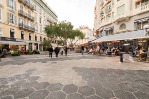 The pedestrianized area